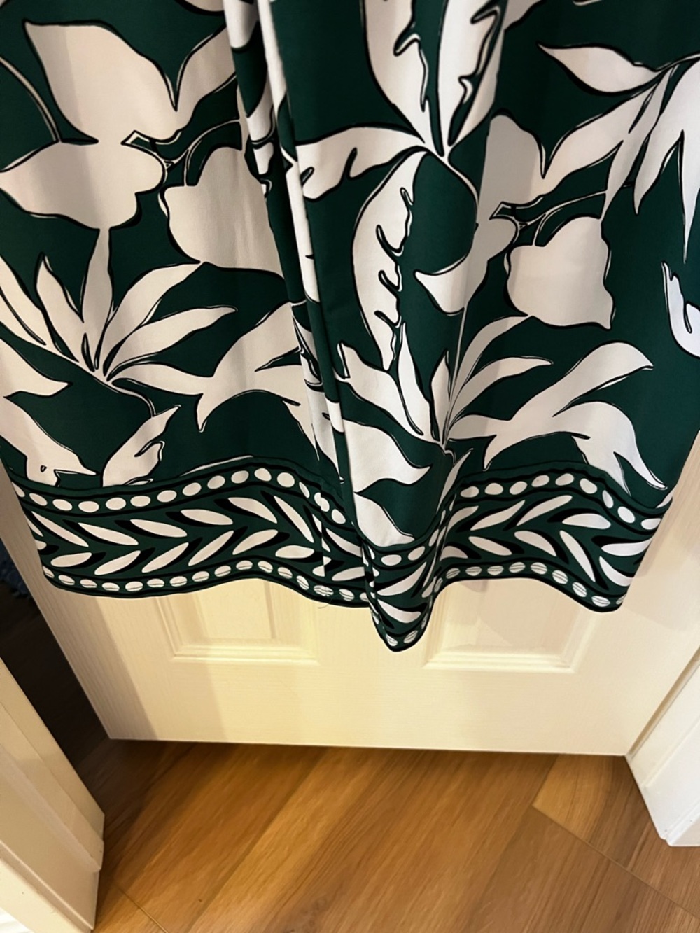 Lane Bryant Emerald Green & White Floral Wide-Leg Jumpsuit - Picture 4 of 5